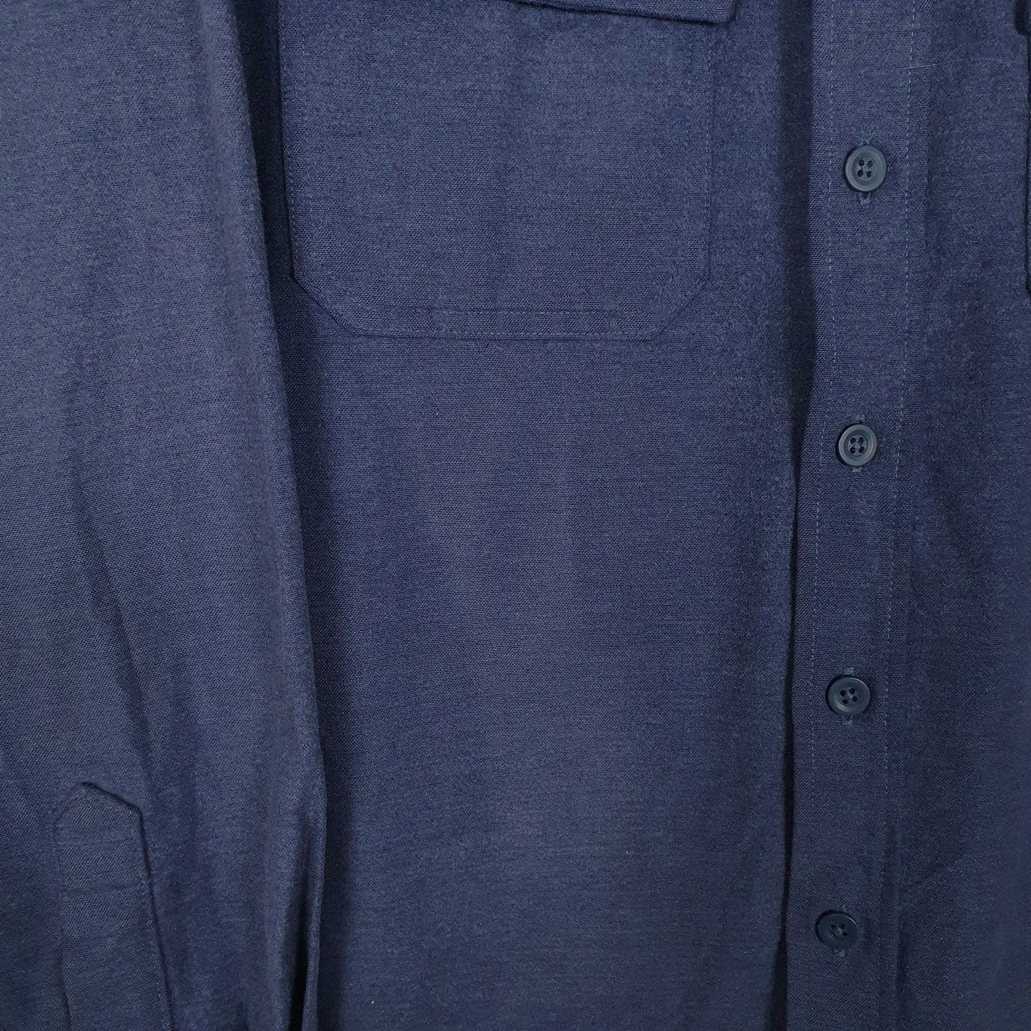 Mens Blue L.L.Bean Thick Chamois Flannel  Shirt