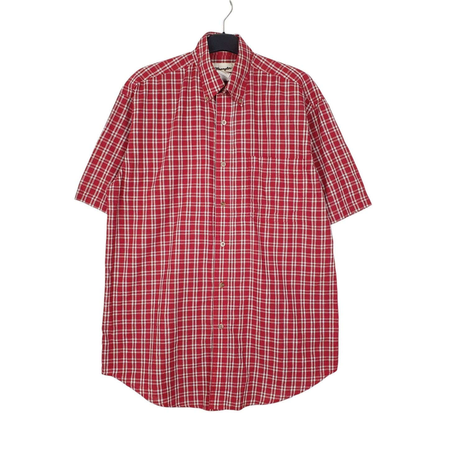 Mens Red Wrangler Riata Cowboy Short Sleeve Shirt