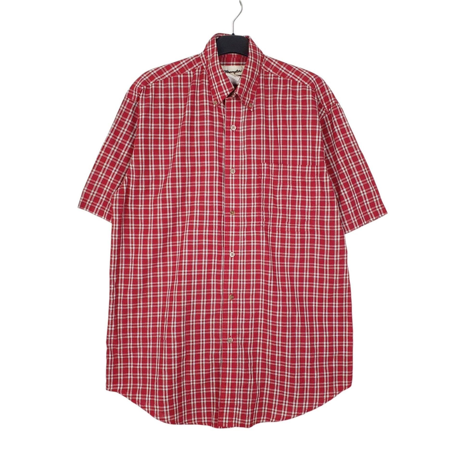 Mens Red Wrangler Riata Cowboy Short Sleeve Shirt