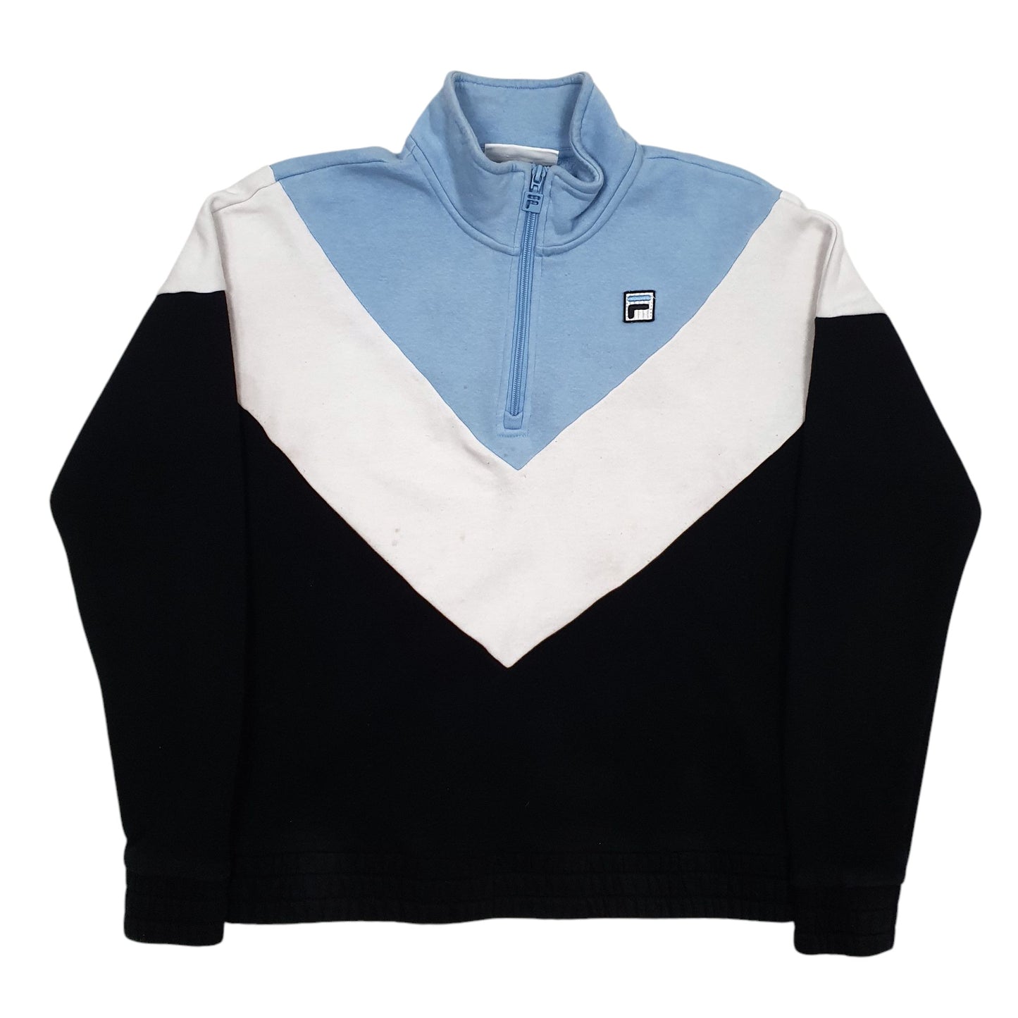 Mens Black Fila  Quarter Zip Jumper