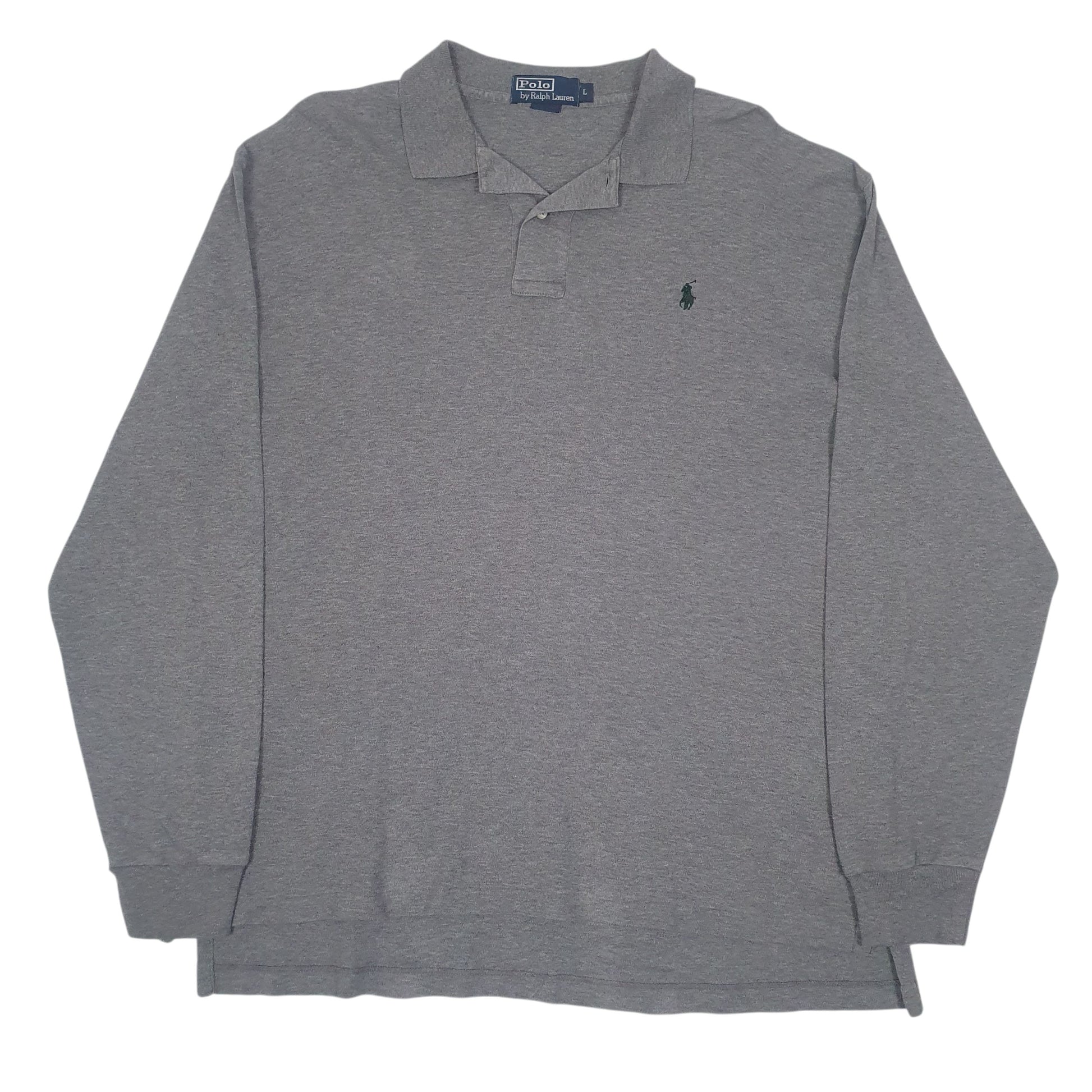 Mens Grey Polo Ralph Lauren  Long Sleeve Polo Shirt