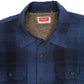Mens Blue Wrangler Sherpa Lined Plaid Hoodie Coat