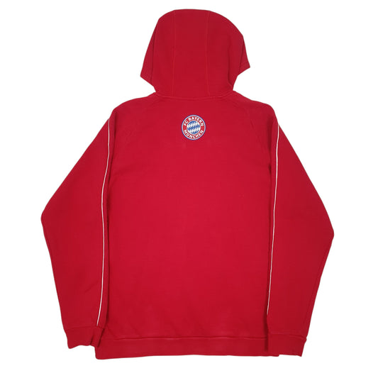 Mens Red Adidas FC Bayern Hoodie Jumper