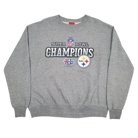 Mens Grey NFL Super Bowl Steelers Crewneck Jumper