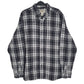 Mens Grey L.L.Bean Flannel Long Sleeve Shirt