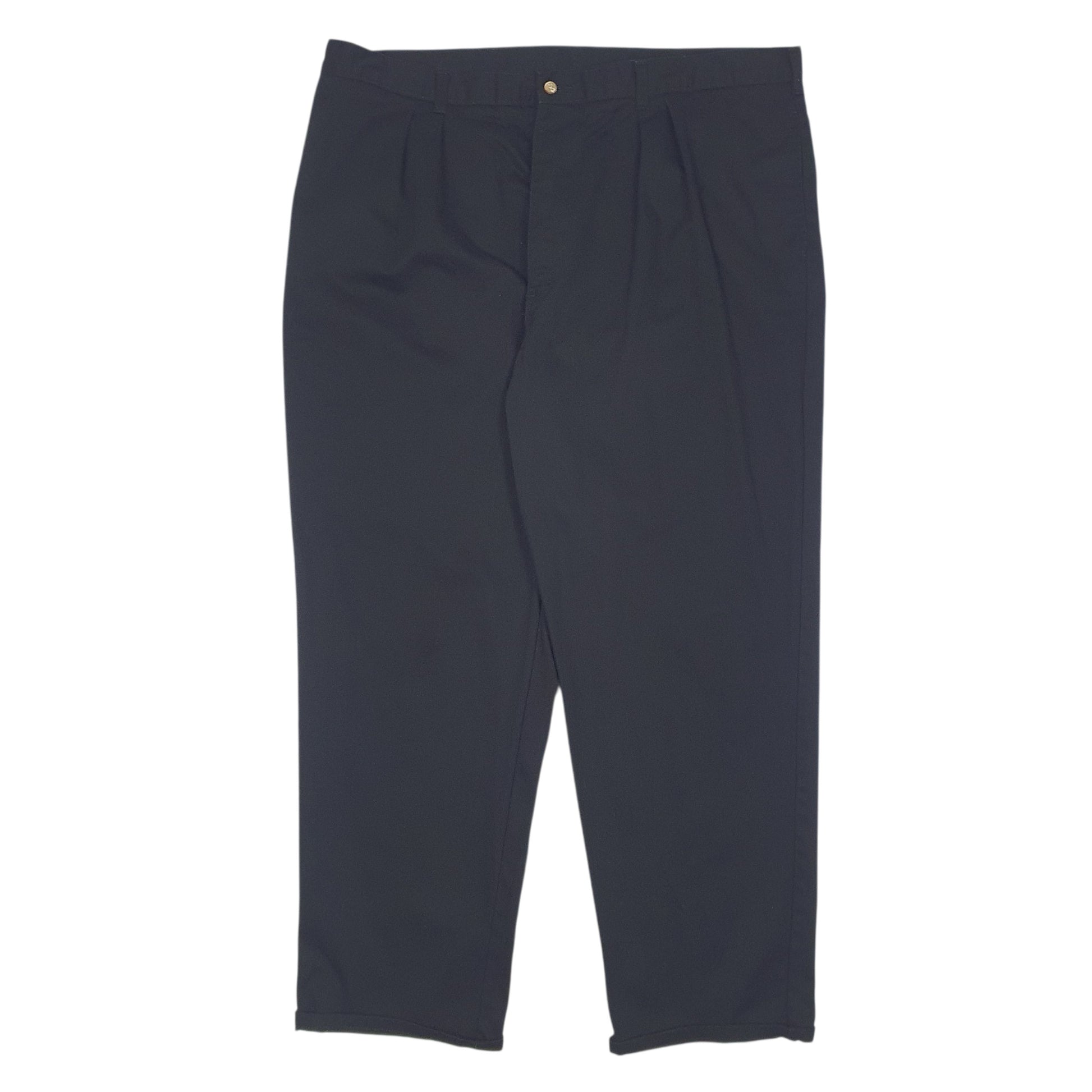 Mens Black Dickies Pleated Chino Trousers