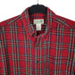 Mens Red L.L.Bean Thick Plannel Plaid  Shirt
