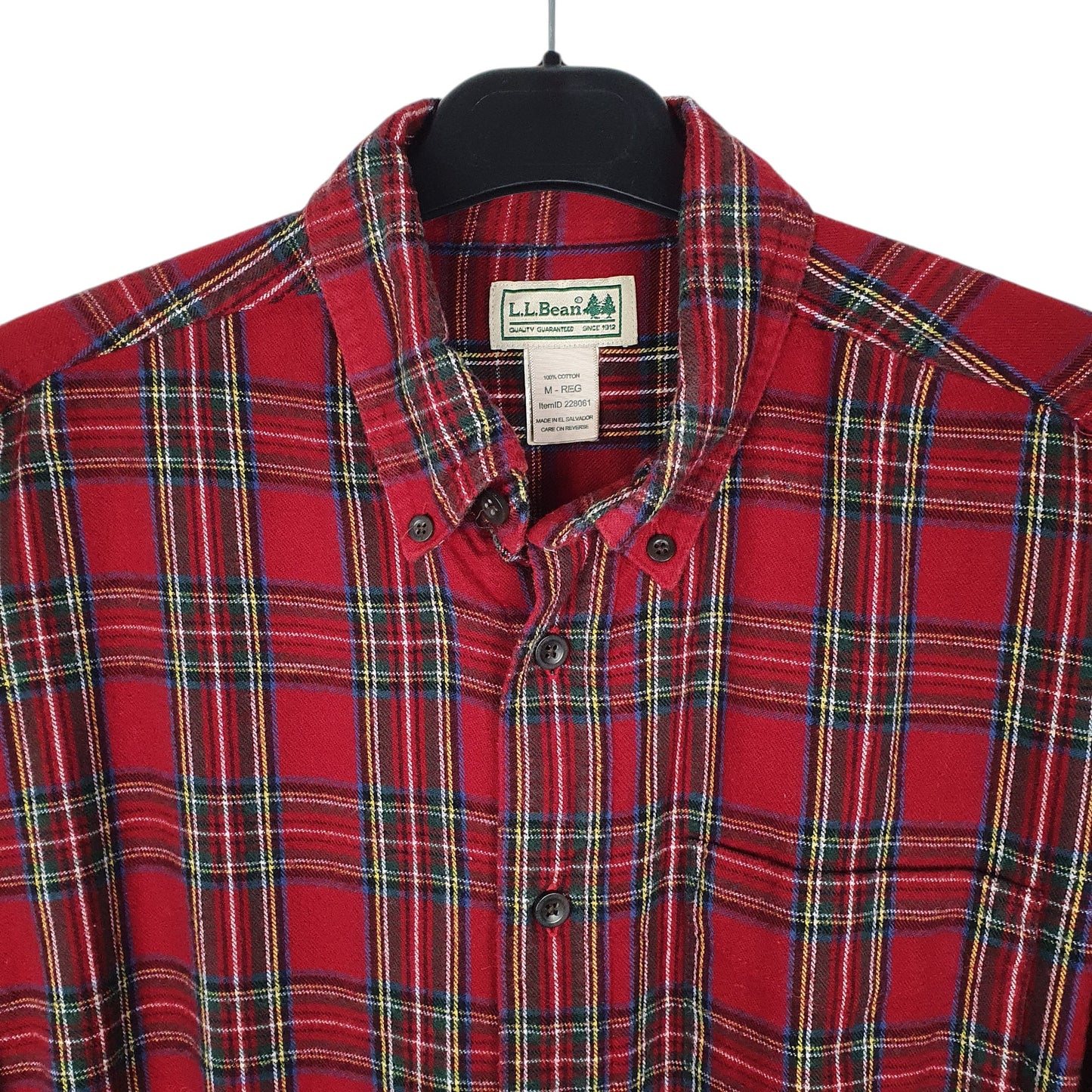 Mens Red L.L.Bean Thick Plannel Plaid  Shirt