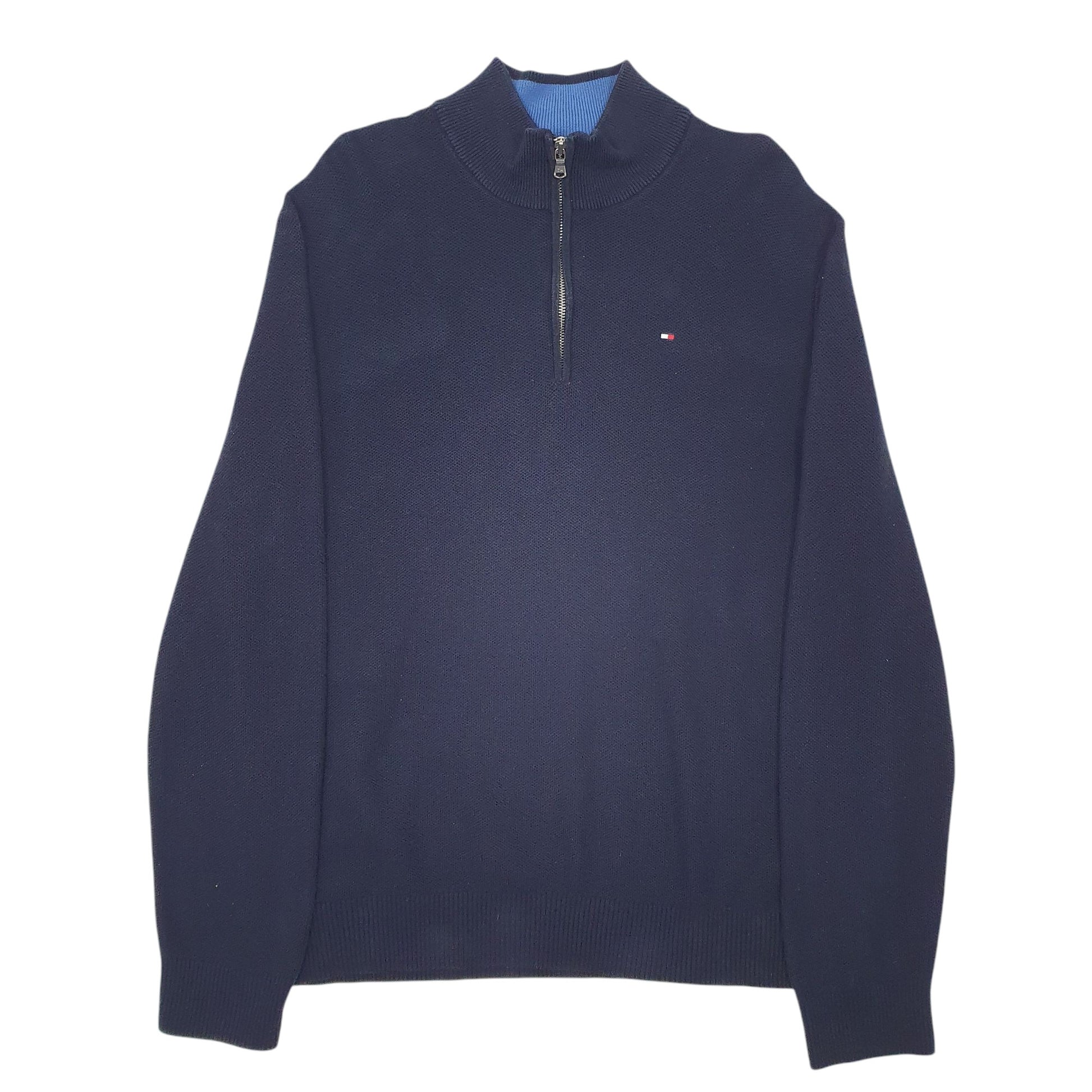 Mens Navy Tommy Hilfiger  Quarter Zip Jumper