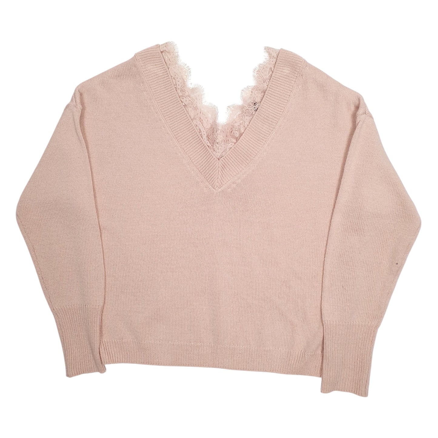 Womens Pink H&M Baggy V Neck Jumper