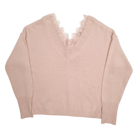 Womens Pink H&M Baggy V Neck Jumper
