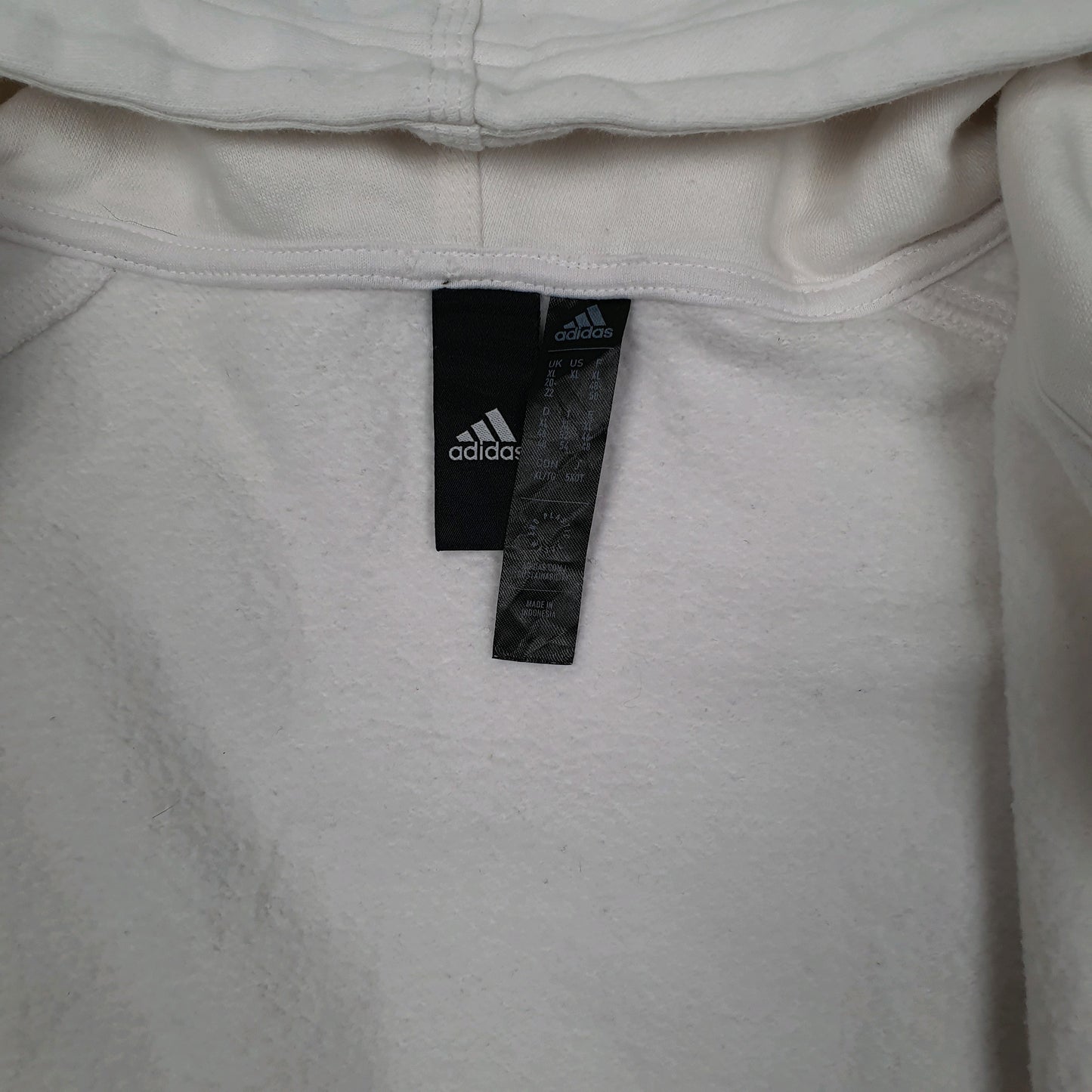 Womens White Adidas Hoodie Full Zip Jumper