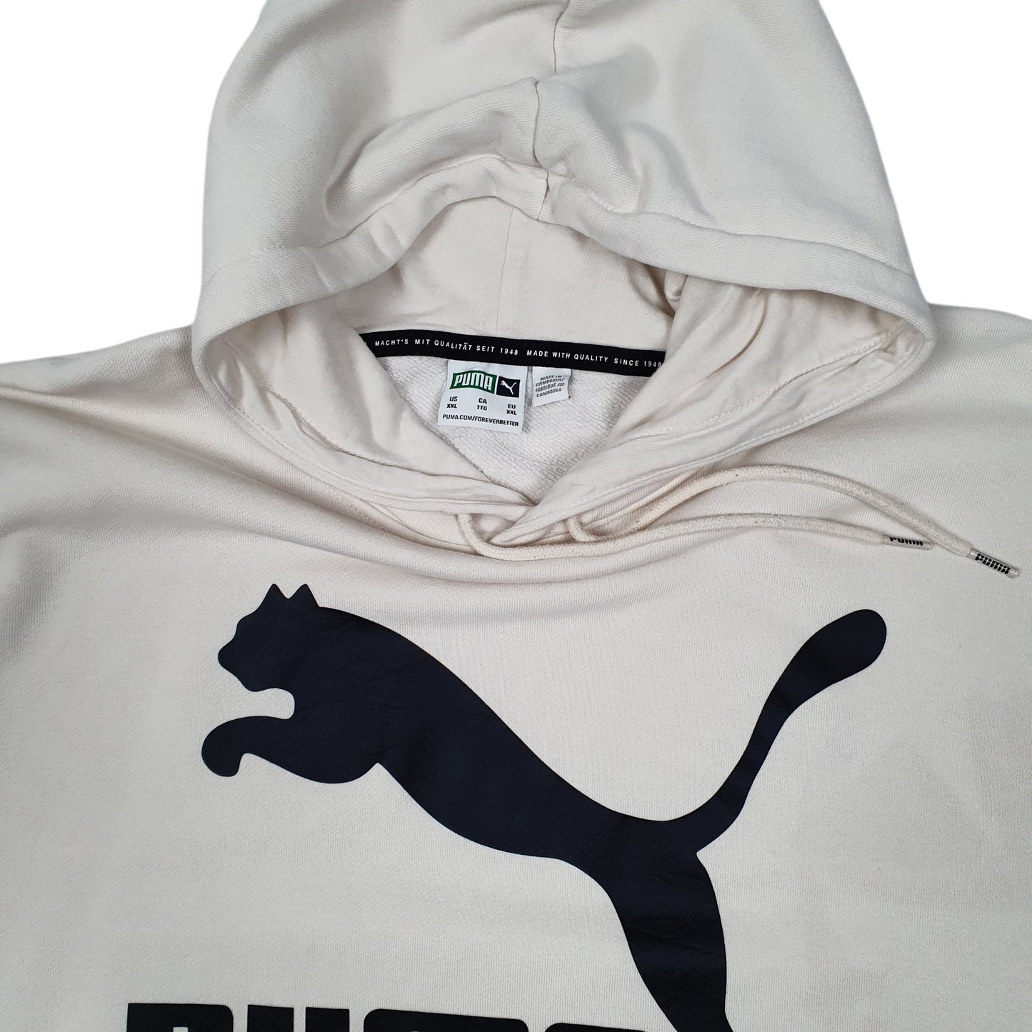 Mens Cream Puma  Hoodie Jumper