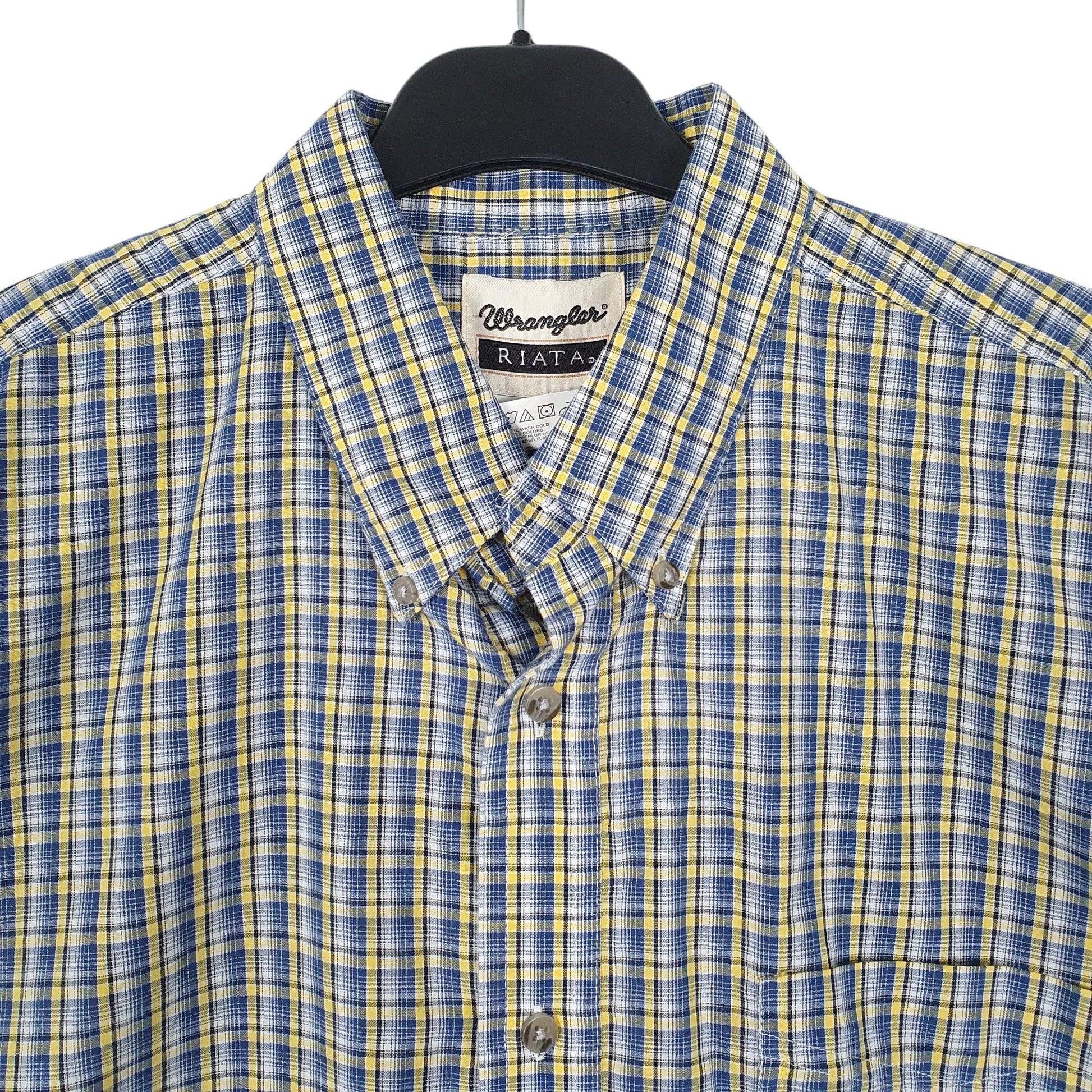 Mens Blue Wrangler Riata  Shirt