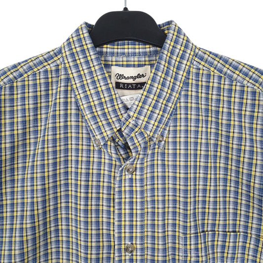 Mens Blue Wrangler Riata  Shirt