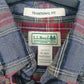 Mens Grey L.L.Bean Chamois Flannel Plaid  Shirt