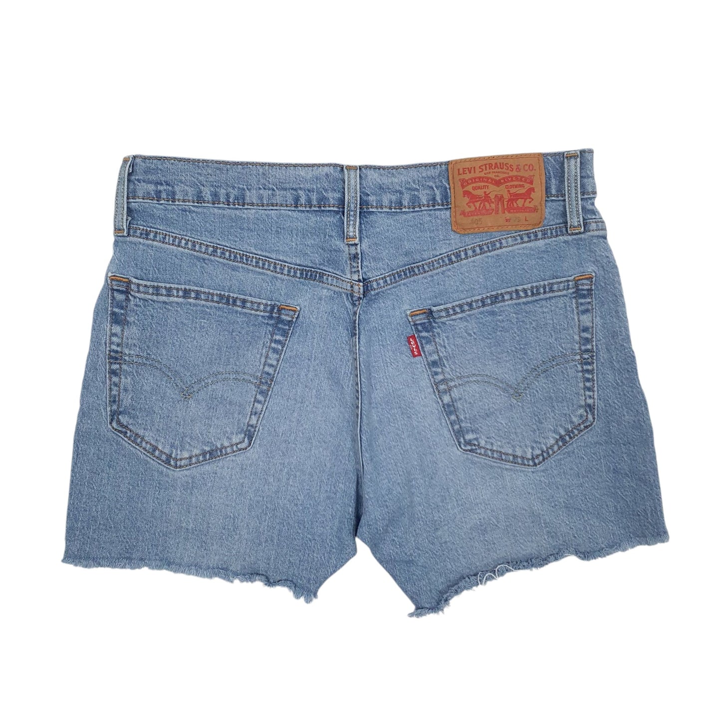 Womens Blue Levis 405 Hoodie Shorts