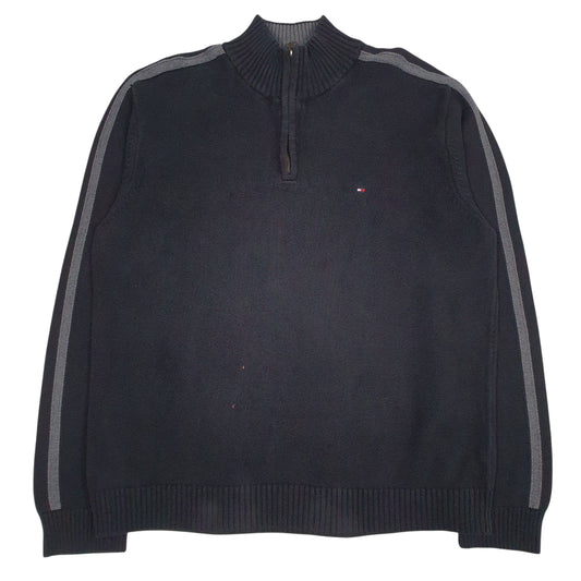 Mens Grey Tommy Hilfiger Knit Quarter Zip Jumper