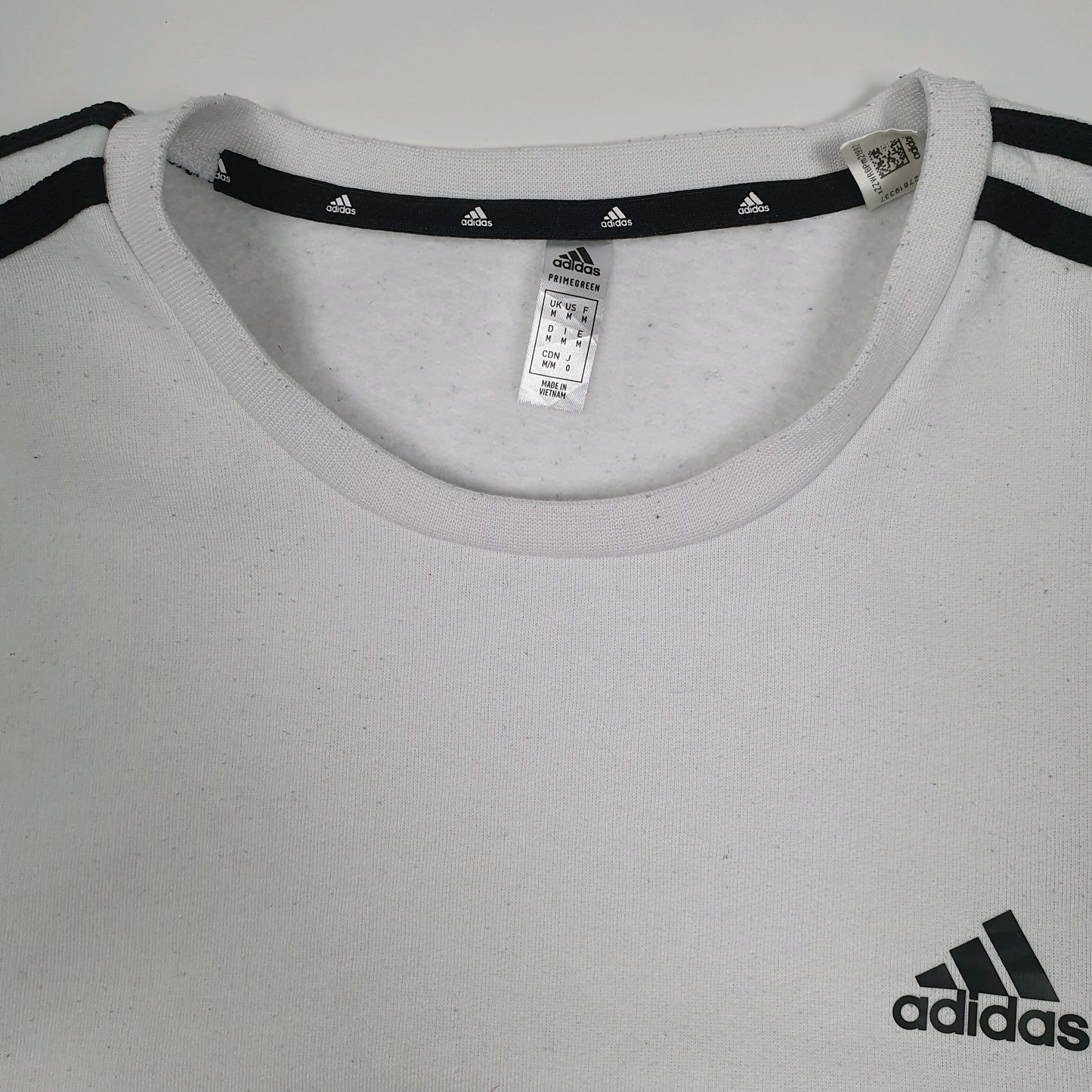 Mens White Adidas  Crewneck Jumper