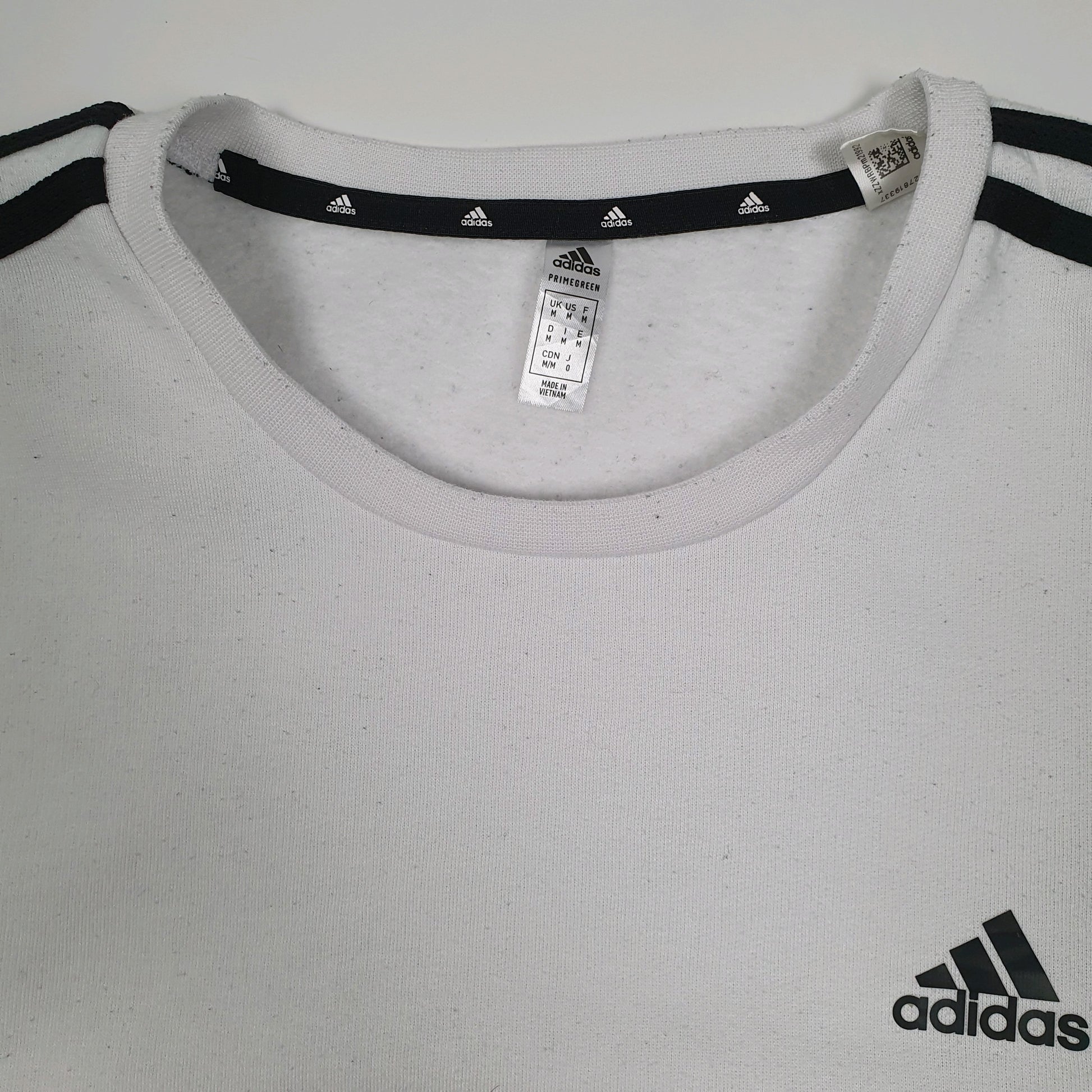 Mens White Adidas  Crewneck Jumper