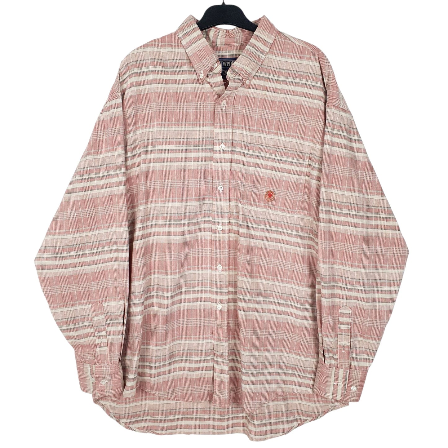 Mens Pink Wrangler Twenty X Vintage 90s Made In USA Long Sleeve Shirt