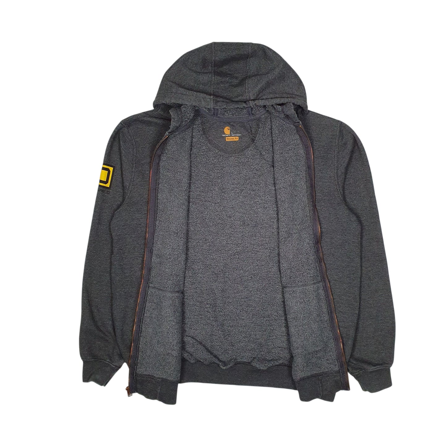 Mens Grey Carhartt Hoodie Full Zip Jumper
