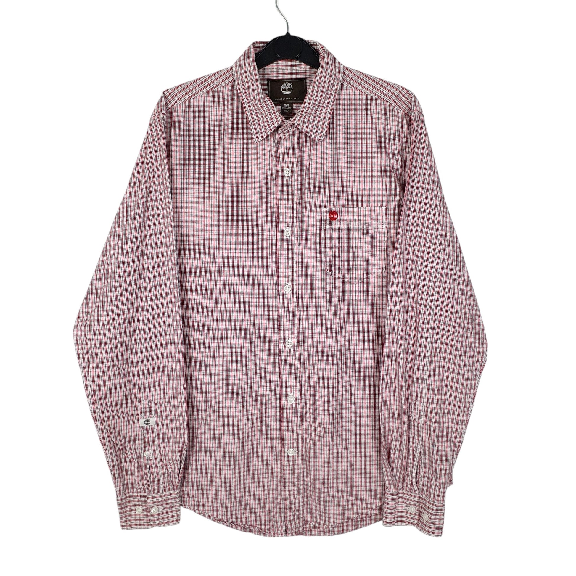Mens Red Timberland  Long Sleeve Shirt
