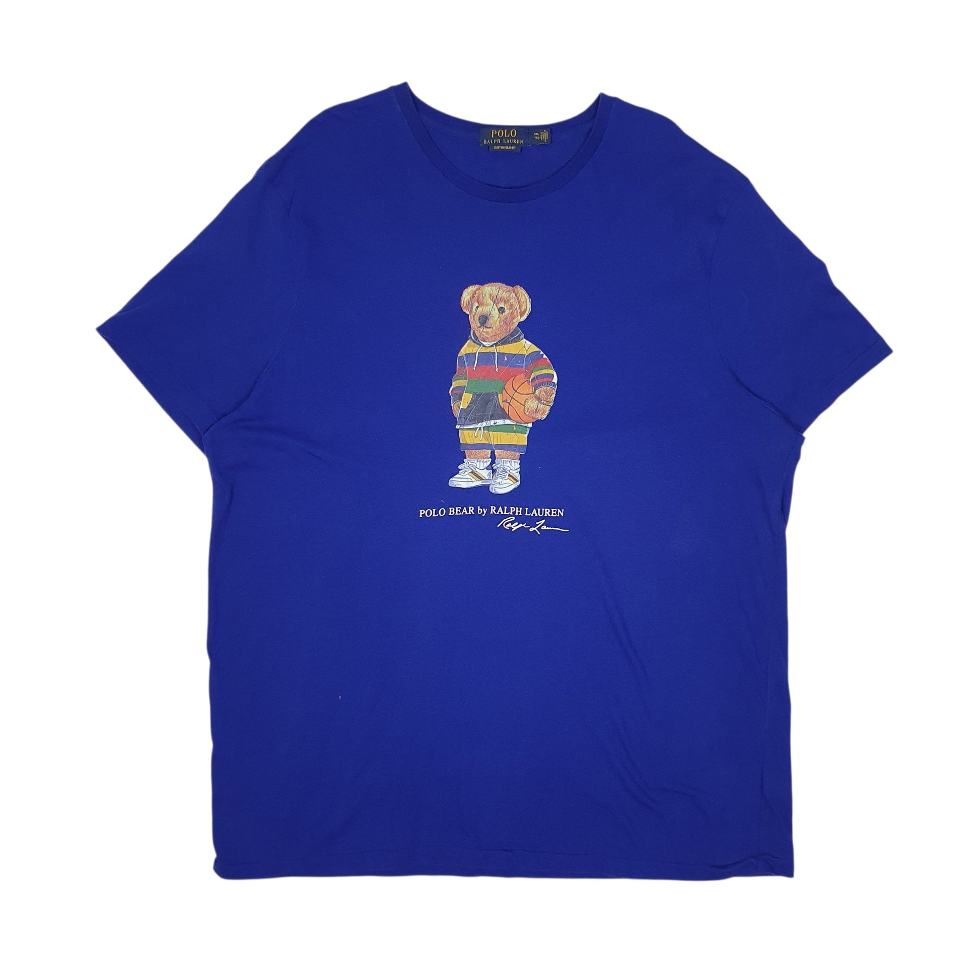 Mens Blue Polo Ralph Lauren Polo Bear Basketball Short Sleeve T Shirt