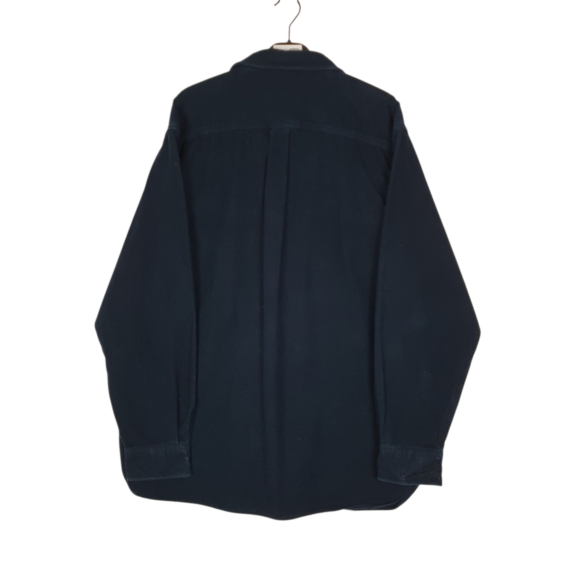 Mens Navy L.L.Bean Thick Chamois  Shirt