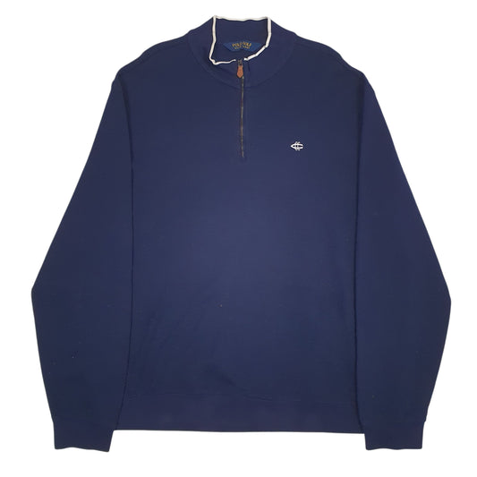 Mens Navy Polo Ralph Lauren Golf Quarter Zip Jumper