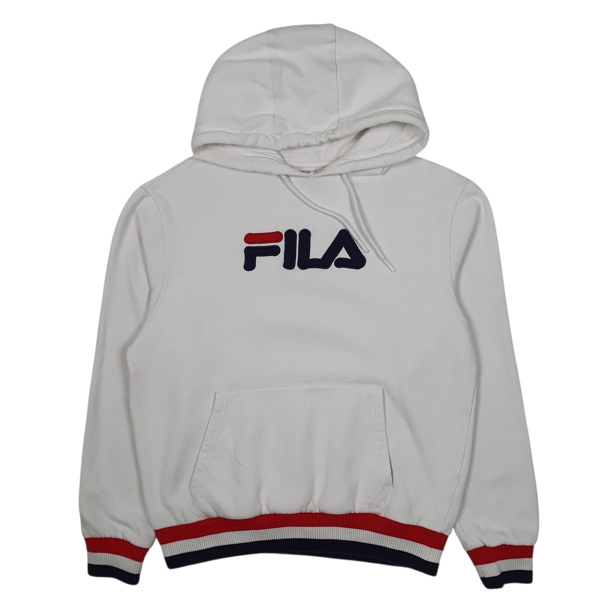 Mens White Fila  Hoodie Jumper