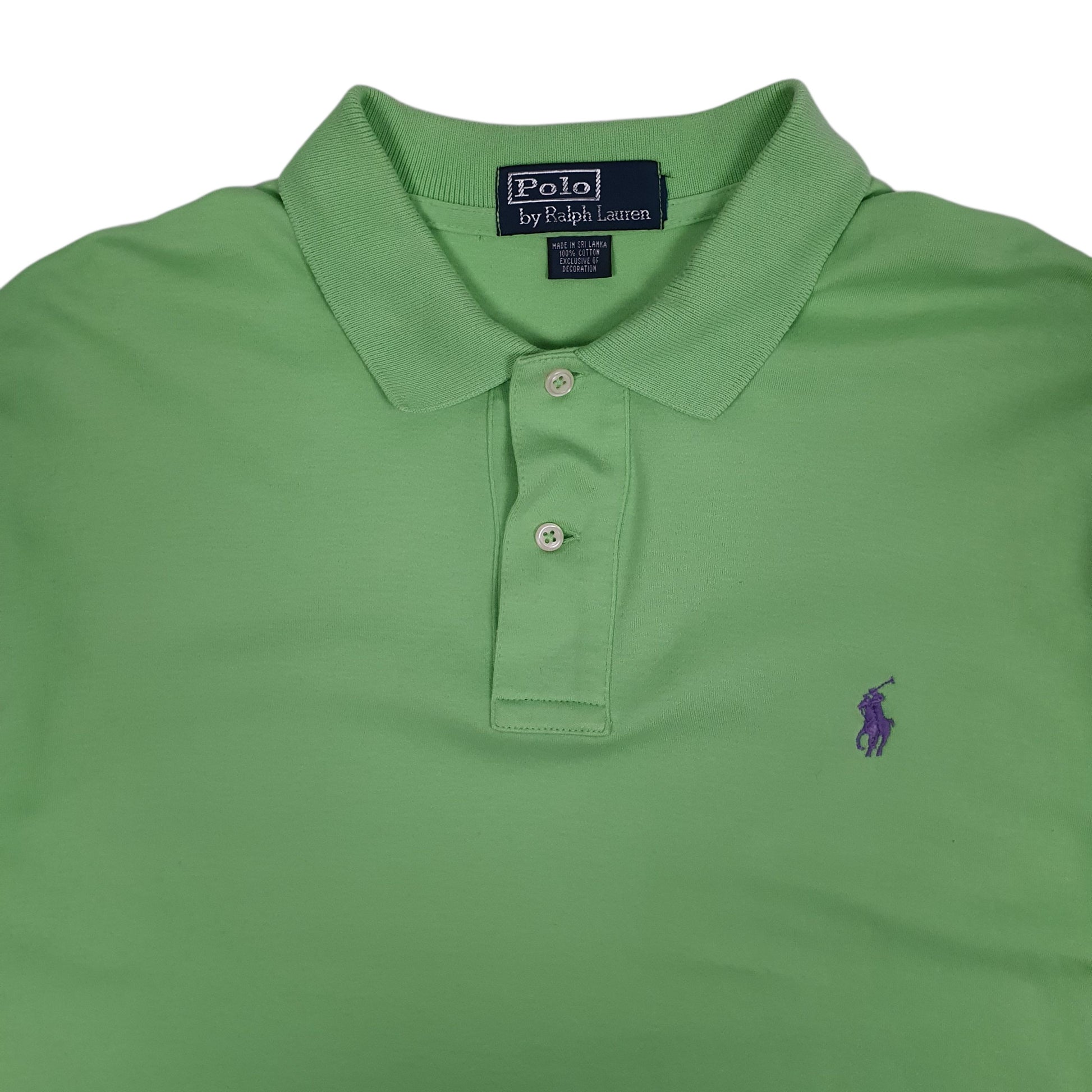 Mens Green Polo Ralph Lauren No size tags, fits mens L. Few small specks on back right.  Polo Shirt