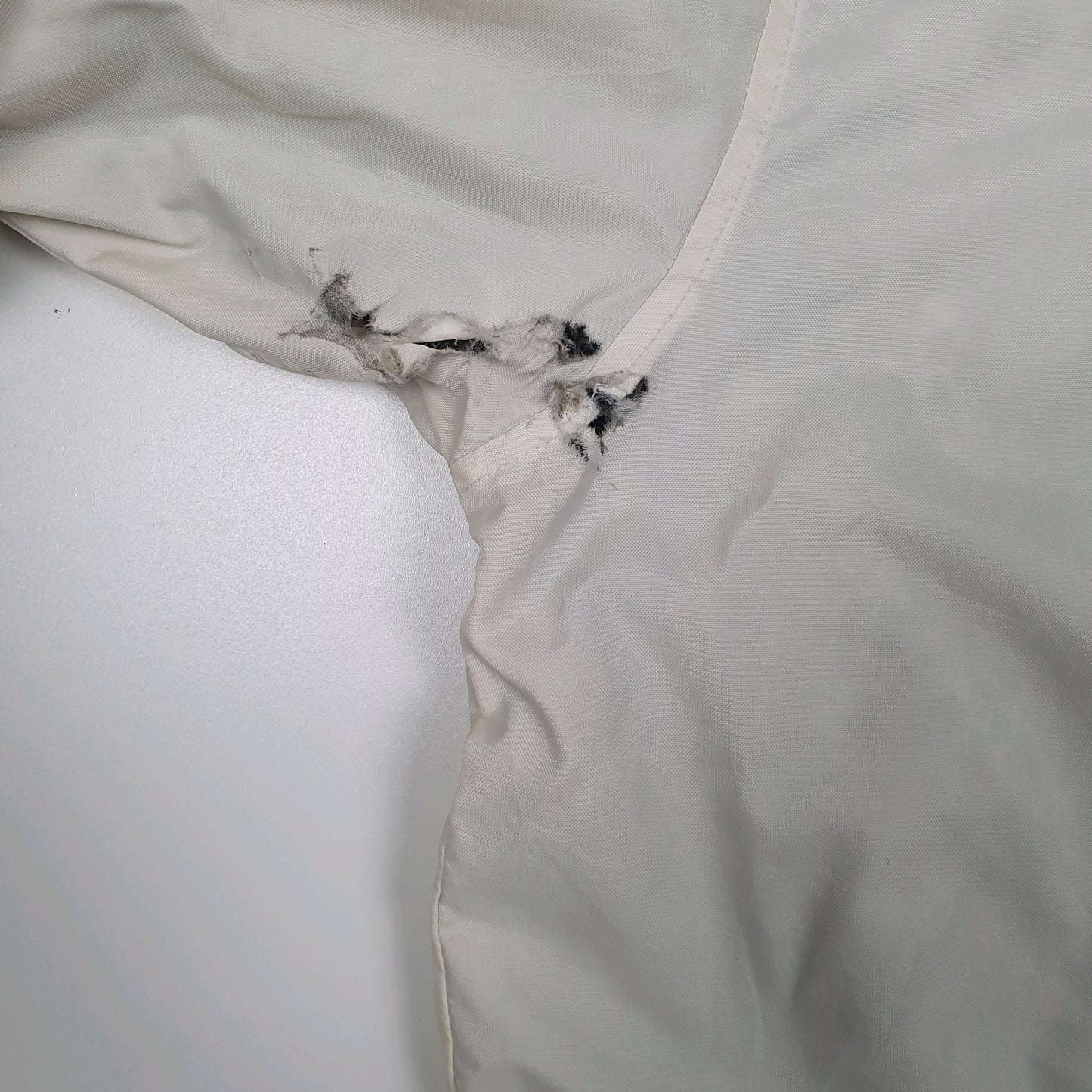 Mens White Champion Fleece Lined V Neck Coat