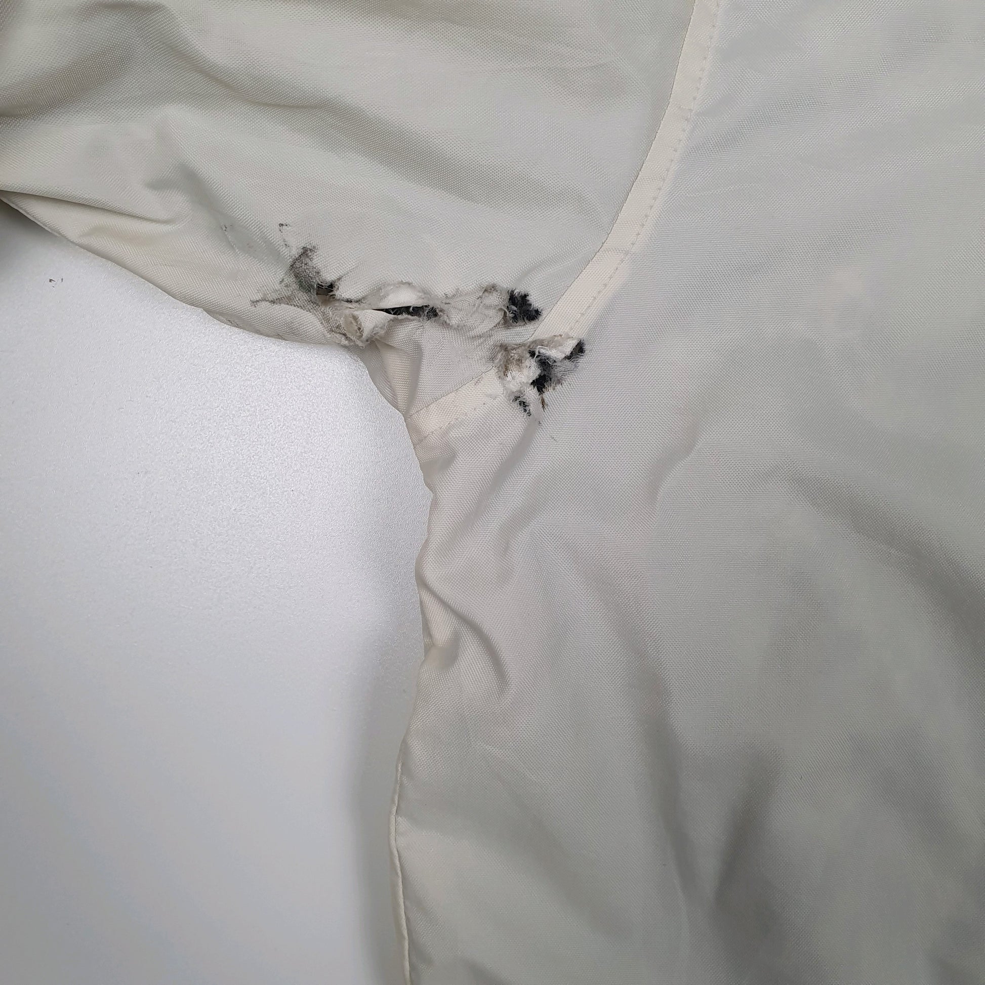 Mens White Champion Fleece Lined V Neck Coat