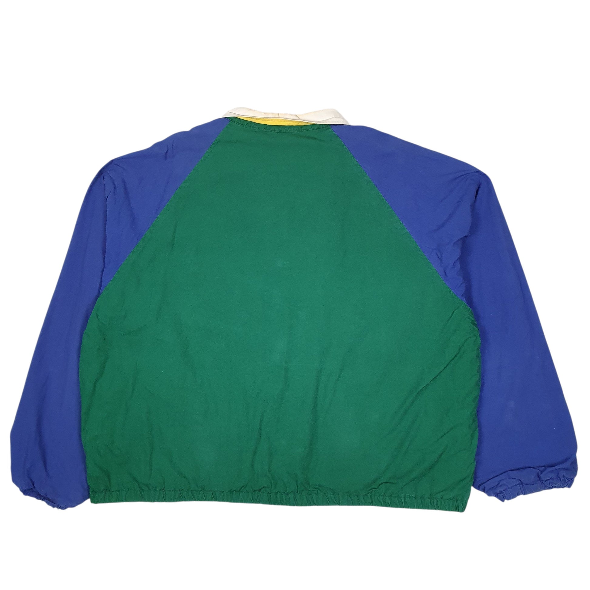 Mens Green Polo Ralph Lauren Vintage 90s Fleece Lined Bomber Crewneck Coat