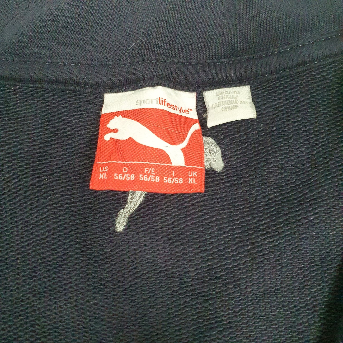 Mens Navy Puma  Full Zip Jumper