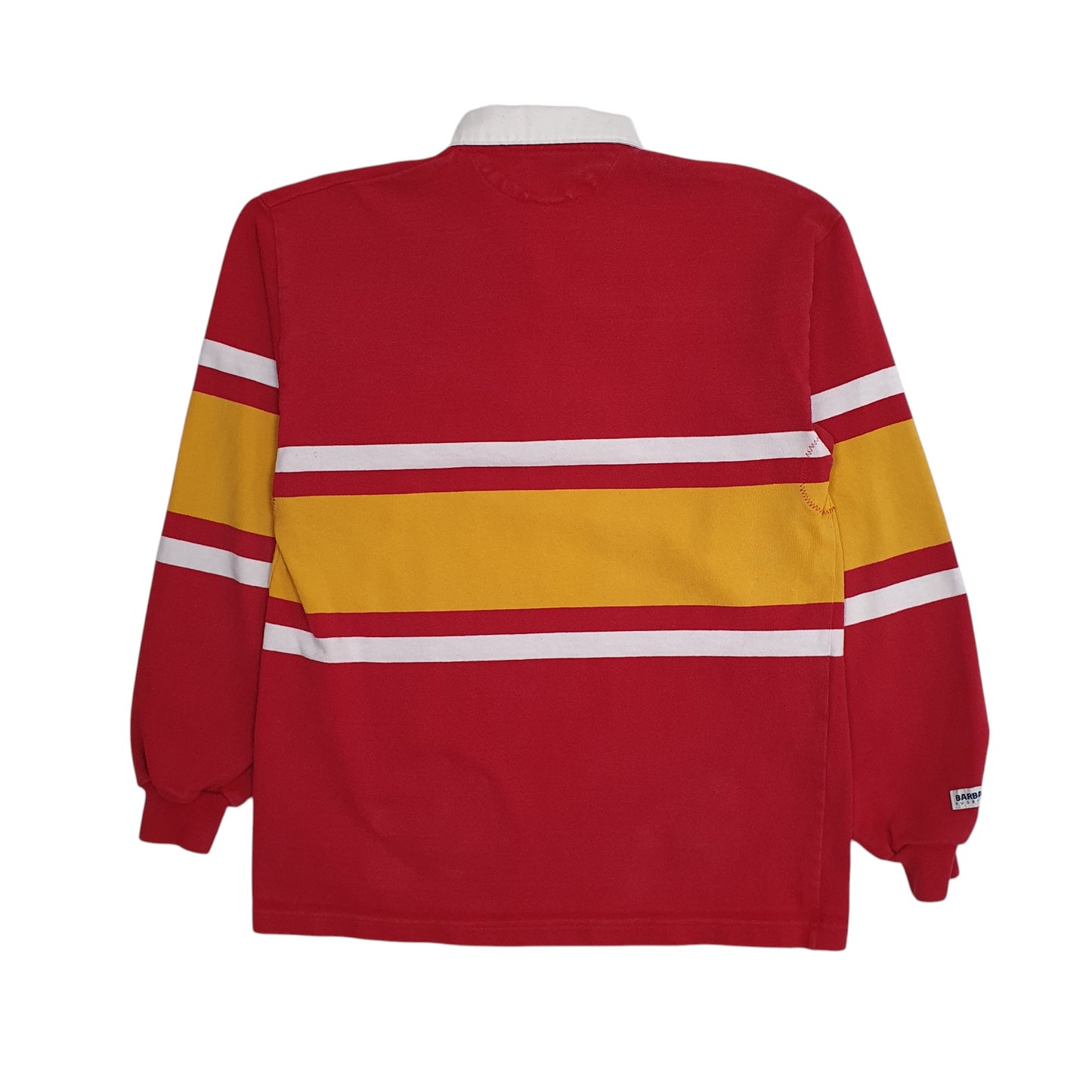 Mens Red Barbarian Rugby Hoodie Polo Shirt