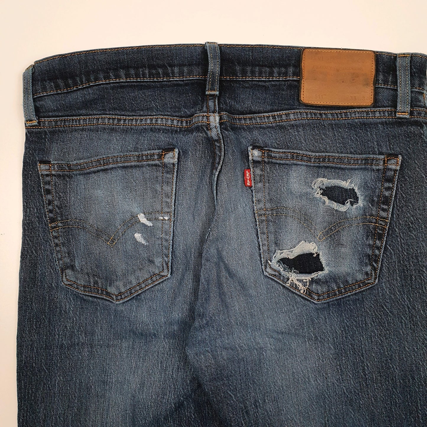 Mens Blue Levis Distressed  Jeans