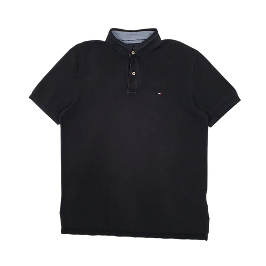 Mens Black Tommy Hilfiger  Short Sleeve Polo Shirt