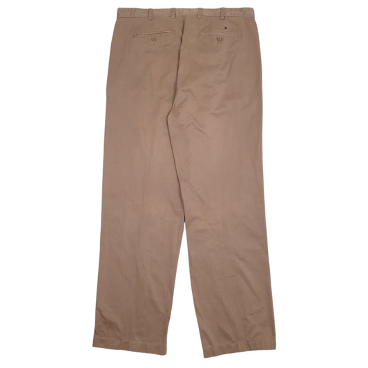 Mens Brown Tommy Hilfiger Pleated  Trousers