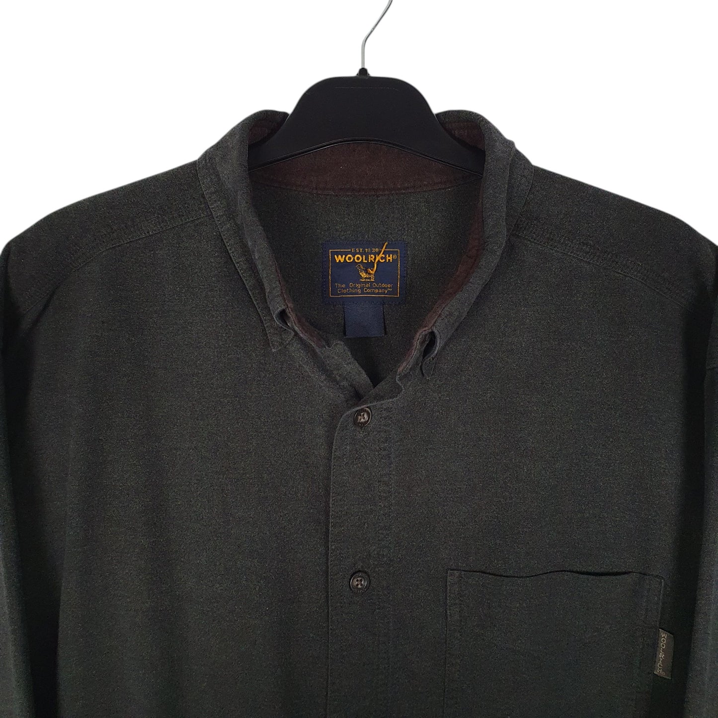 Mens Grey Woolrich Thick Chamois  Shirt