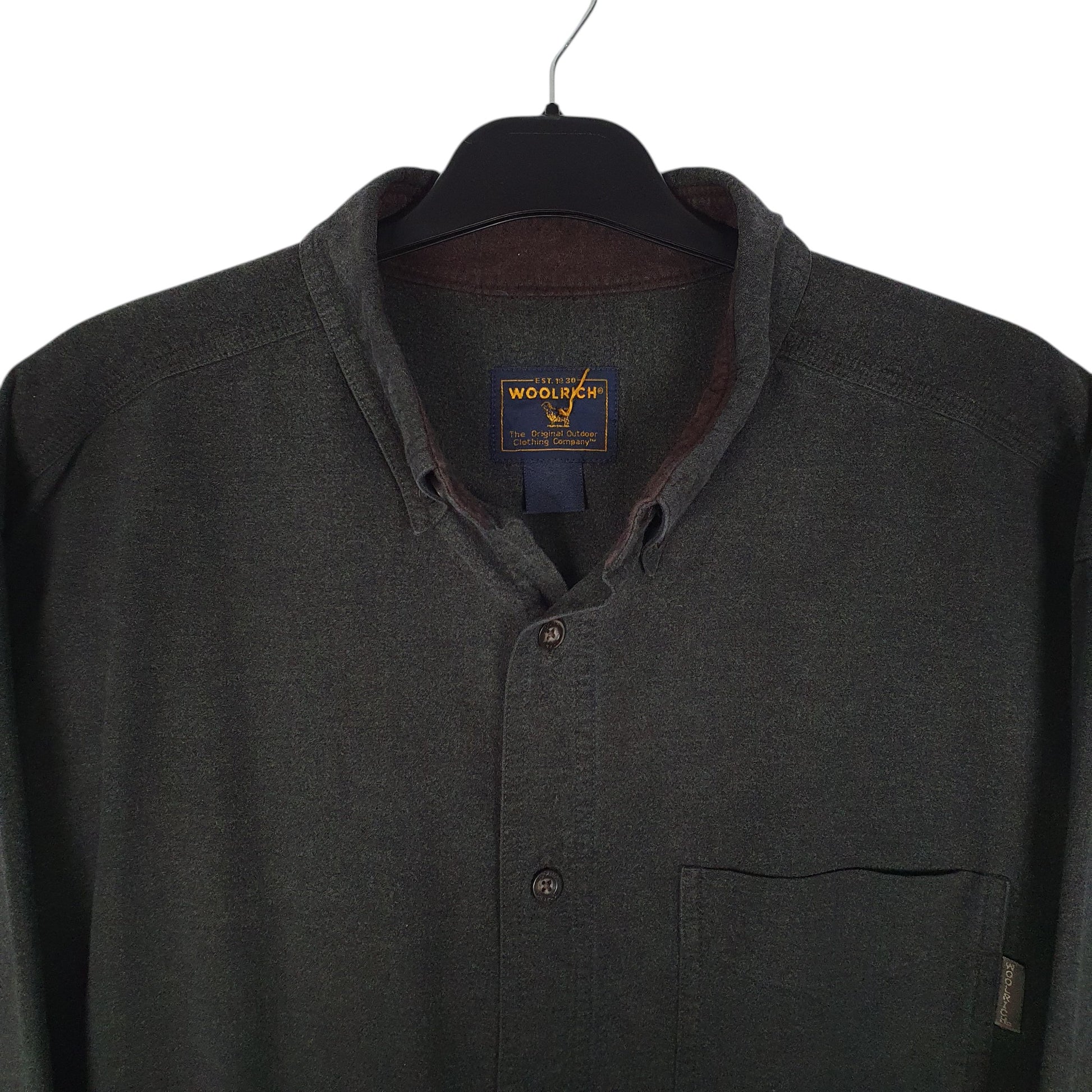 Mens Grey Woolrich Thick Chamois  Shirt