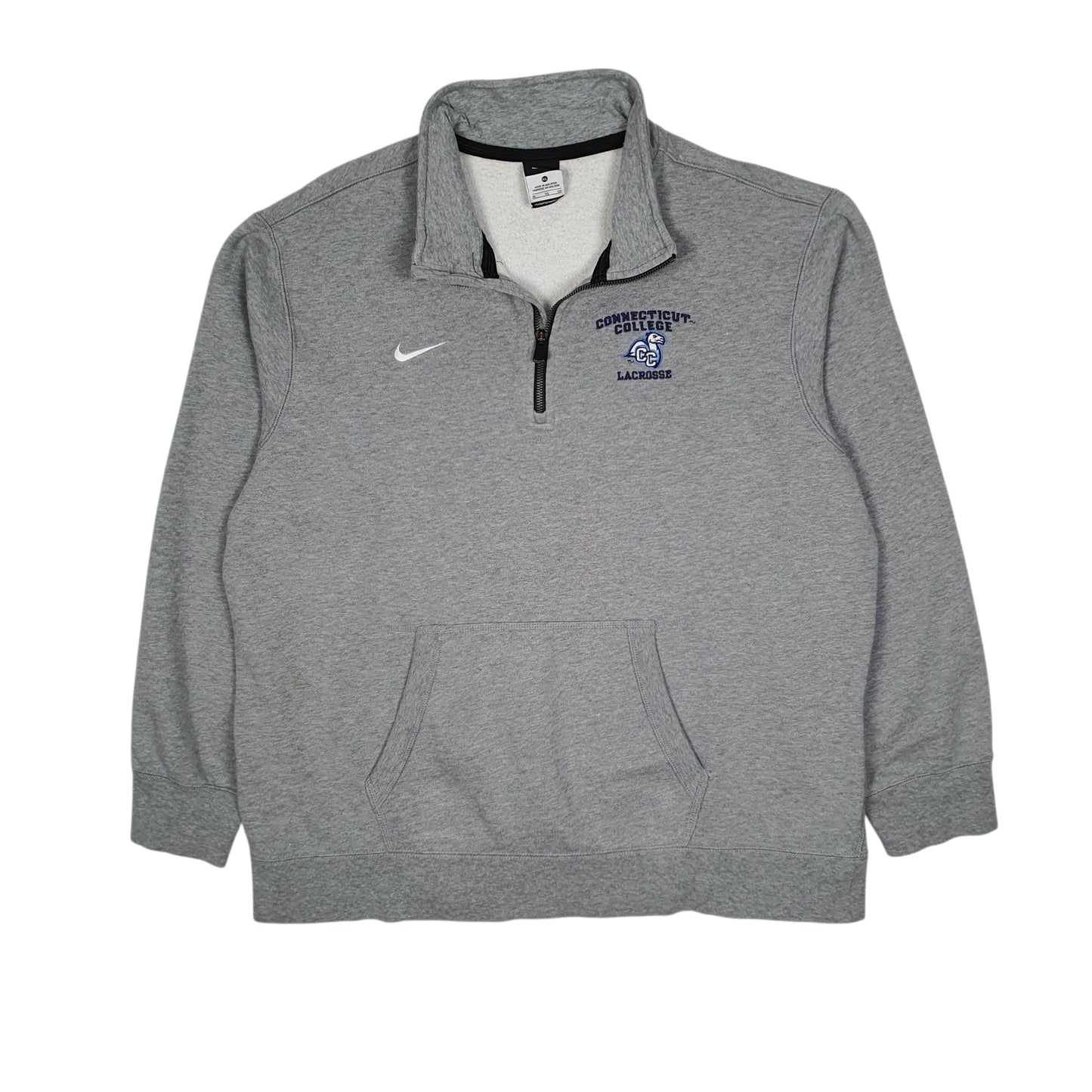 Mens Grey Nike Connectivity College Lacrosse Quarter Zip Jumper