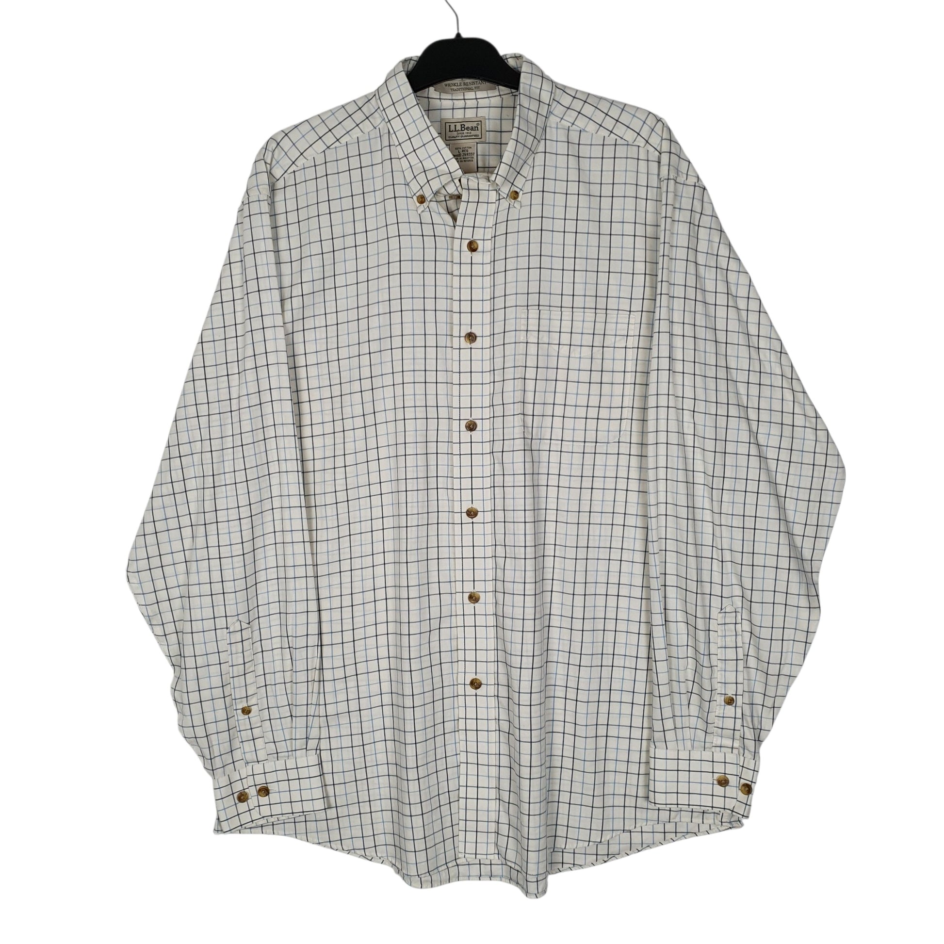Mens Cream L.L.Bean  Long Sleeve Shirt