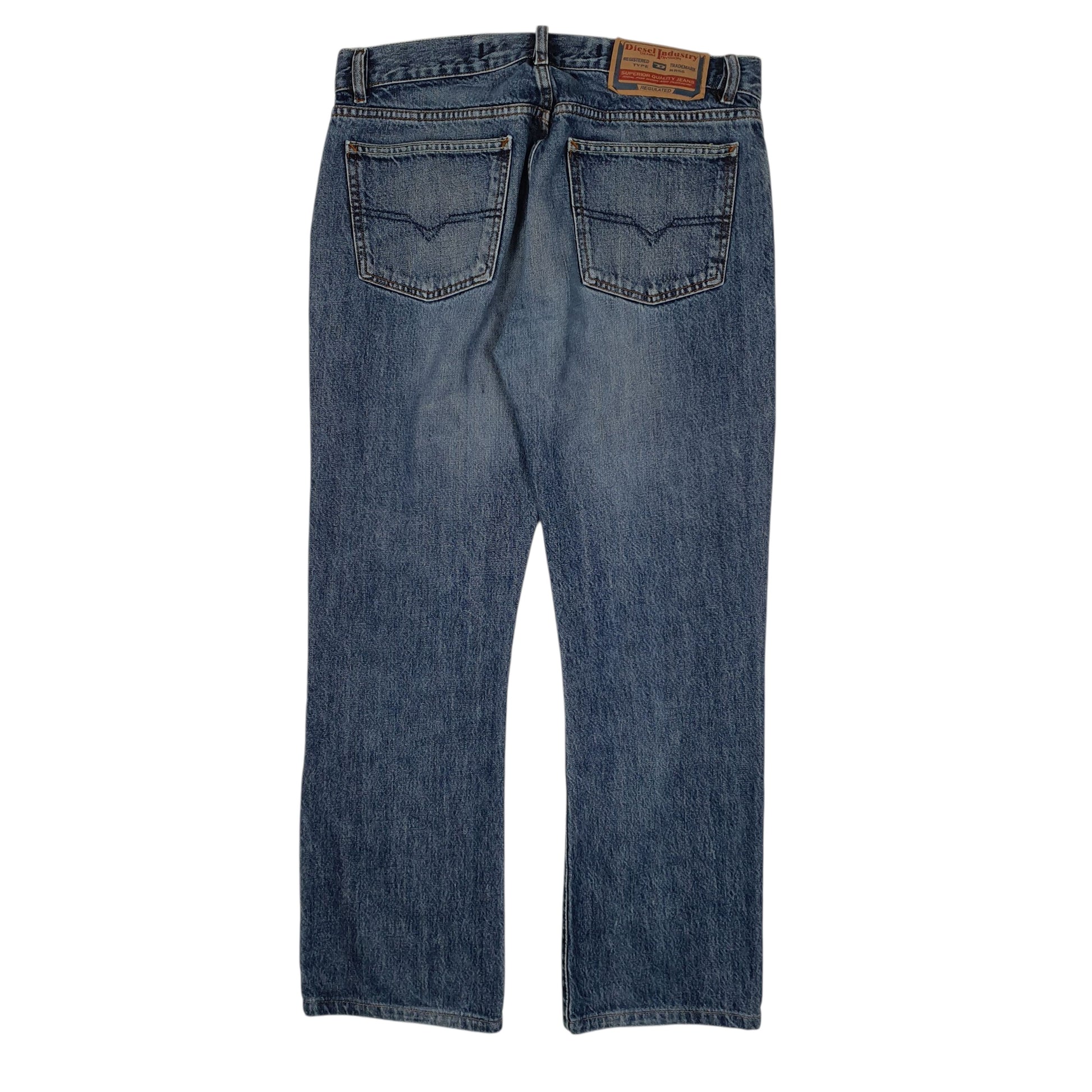 Mens Blue Diesel  Quarter Zip Jeans