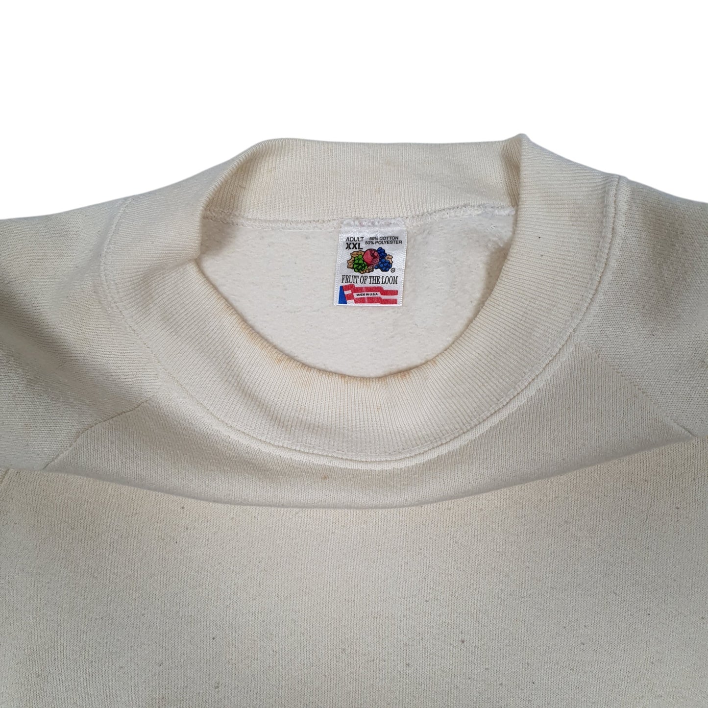 Mens Cream Fruit Of The Loom Vintage 90s 1994 Looney Tunes Crewneck Jumper