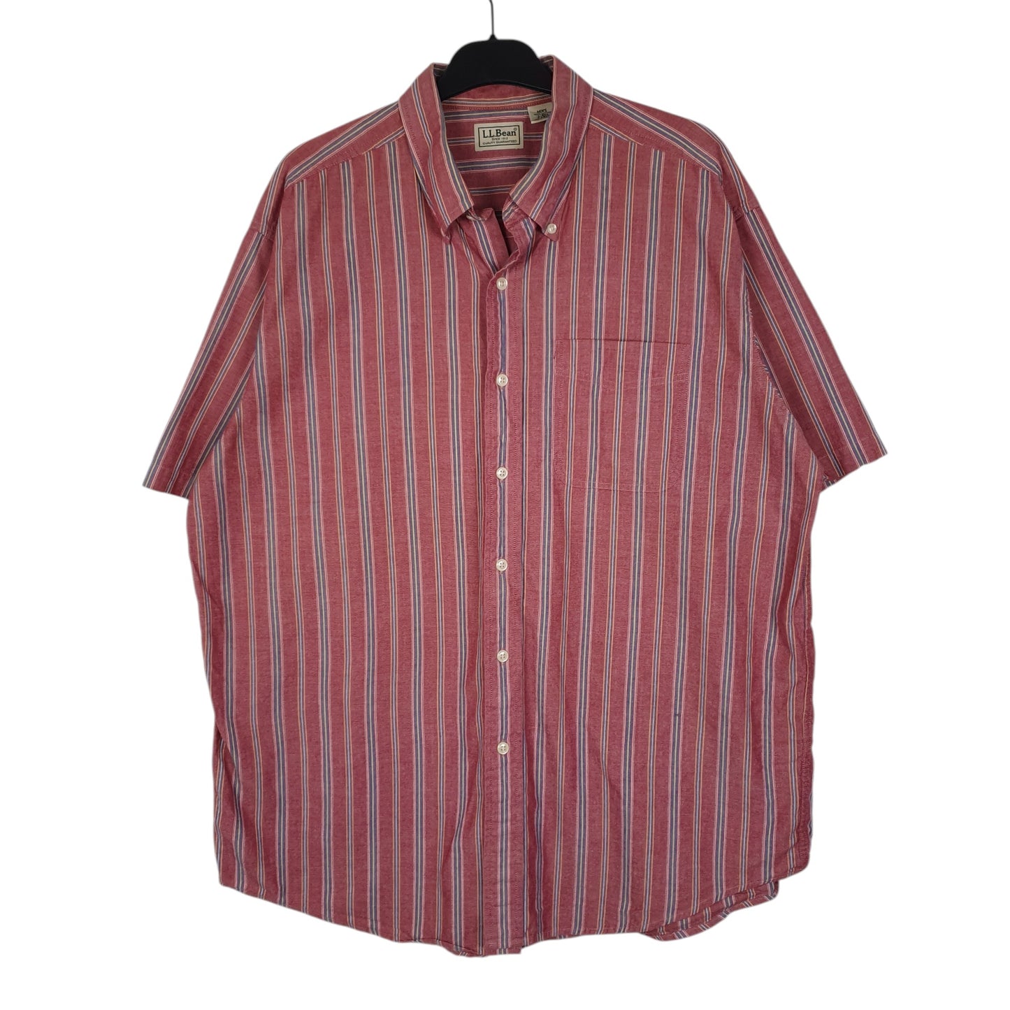 Mens Burgundy L.L.Bean Vintage 90s Short Sleeve Shirt