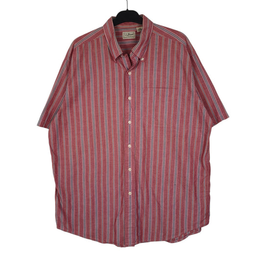 Mens Burgundy L.L.Bean Vintage 90s Short Sleeve Shirt