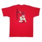 Mens Red Screen Stars Single Stitch Made In USA  T Shirt