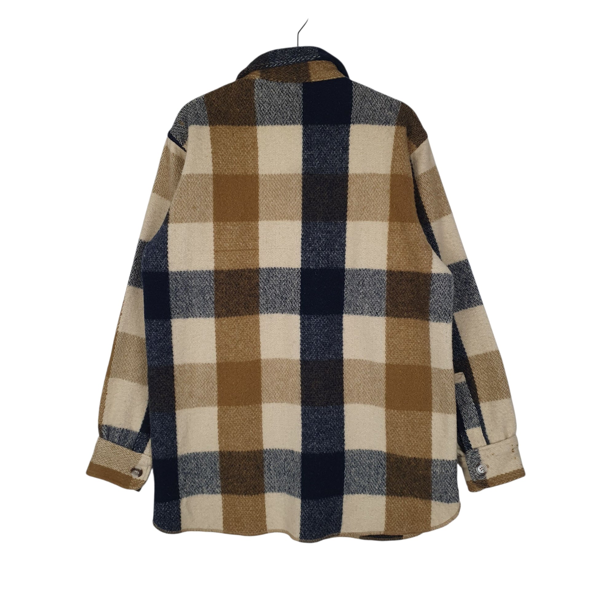 Mens Beige Woolrich Thick Shacket Jacket Vintage 1980s  Shirt